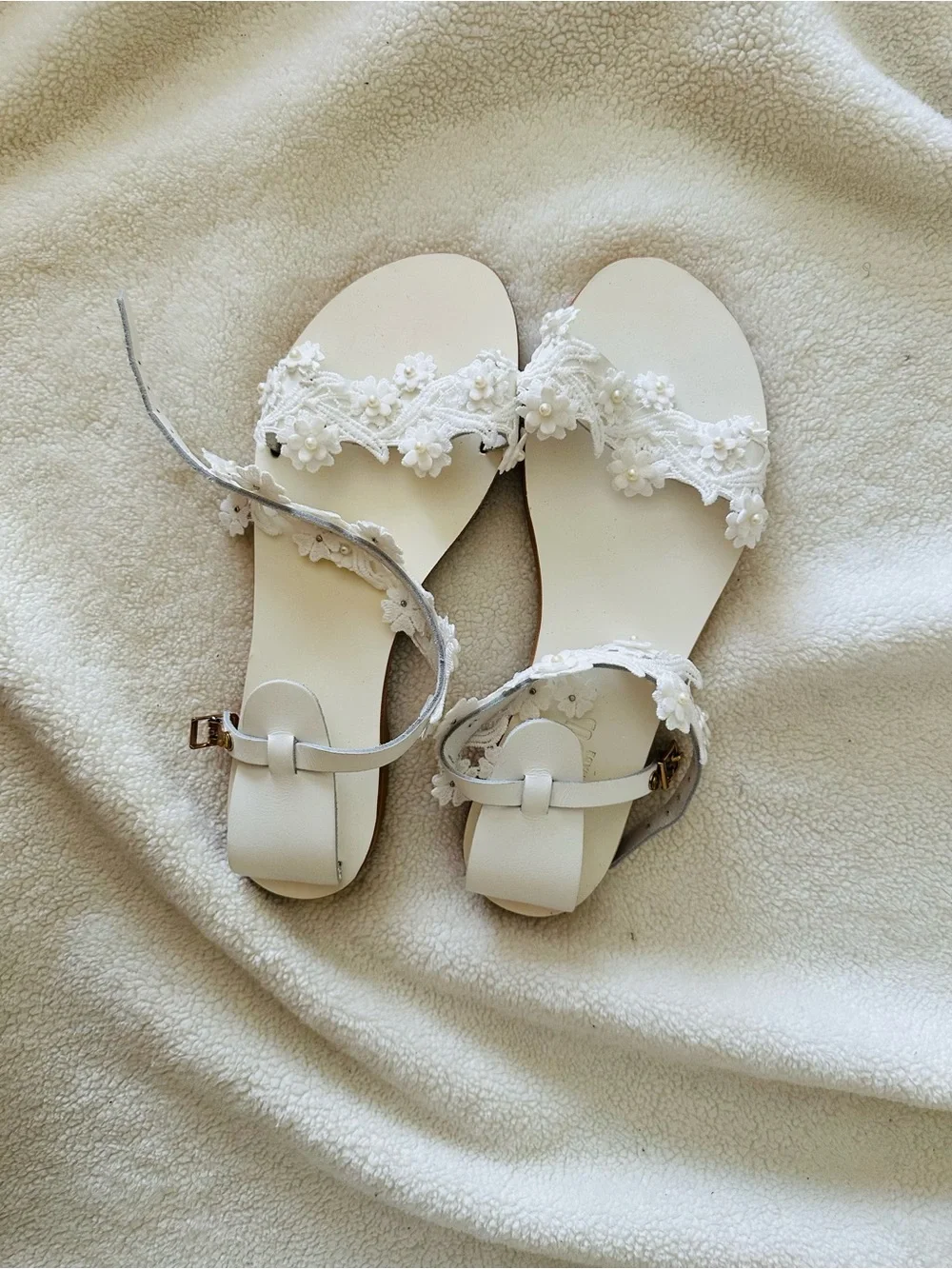 Wedding sandals, bridal , greek sandals, white sandals, pearls , beach sandals - Picture 12 of 12